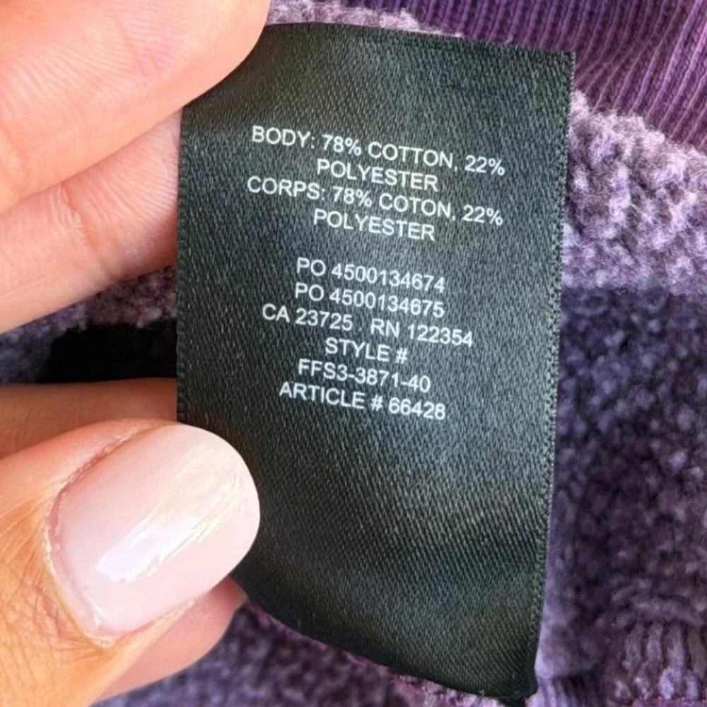 Aritzia Tna CozyAF Perfect Crew Sweatshirt Purple Fleece Pullover Size 1 66428